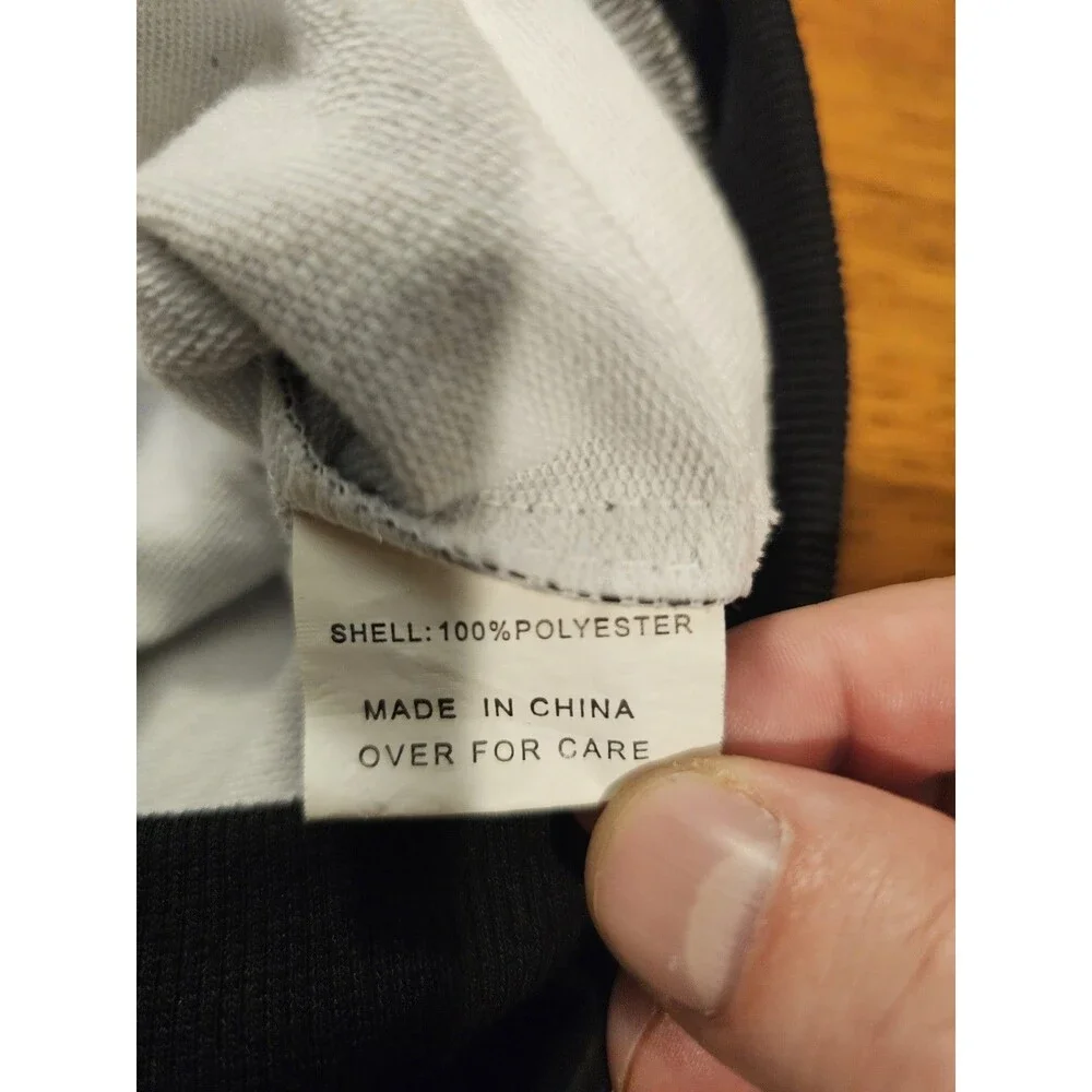 American Stitch Jacket Unisex Lightweight Jacket With Hood Black White XL EUC